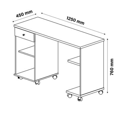 Mesa De Computador Com Prateleiras Million Branco - Patrimar