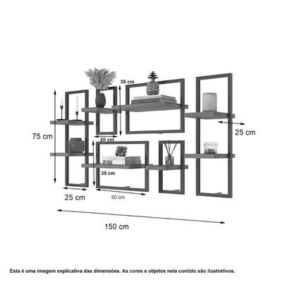 Kit De 8 Prateleiras Industrial Affara - Pleno