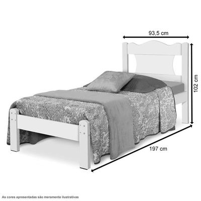 Cama Solteiro Munique Branco Com Colchão - Gabrielli