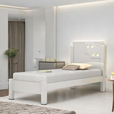 Cama Solteiro Com Aplique Espelho Colônia Branca Com Colchão