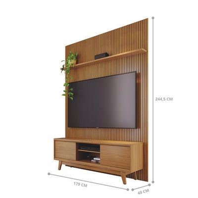 Kit Milo Painel E Rack Com Painel Cumaru