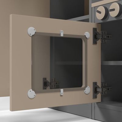Cozinha Infantil Com Refrigerador Diana Em Mdf Cinza - Ofertamo