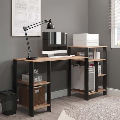 Mesa Escrivaninha Home Office Montana Com Prateleiras Para Objetos - Pleno