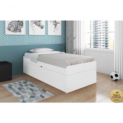 Cama Solteiro Camila Branco - Framar Móveis