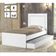 Cama Luara Solteiro Branca Azul E Rosa Com Auxiliar E 2 Colchões Cambel