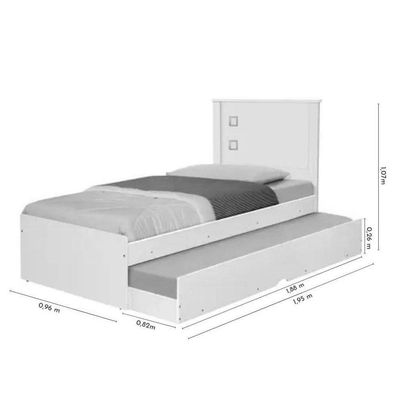Cama De Solteiro Bibox Barcelona Branco - Tebarrot