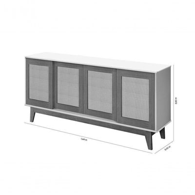 Buffet Detroit 4 Portas Branco - Madeira - Tebarrot