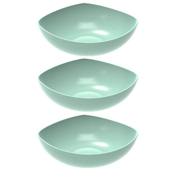 Kit 3 Tigelas Saladeira Verde Menta Trio Plástica Crippa Salada Sobremesa Buffet Restaurante