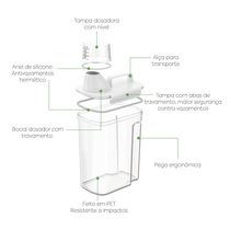 Kit 3 Dispensers Medidor 3,9l Porta Sabão Amaciante New Retro Lavanderia Área Serviço Coza