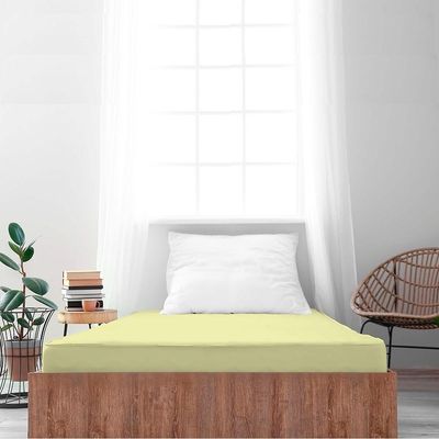 Lençol Avulso Solteiro Liso com Elástico 180 Fios  - Fiori Amarelo