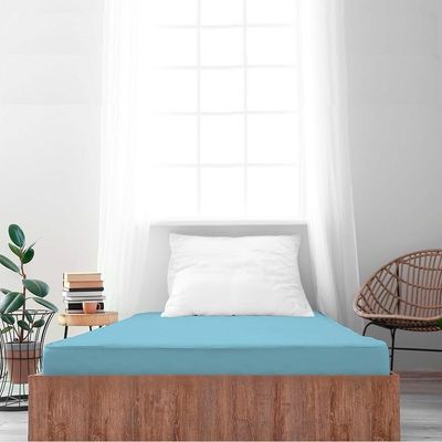 Lençol Avulso Solteiro Liso com Elástico 180 Fios  - Fiori Azul