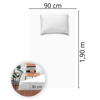 Lençol Avulso Solteiro Liso com Elástico 180 Fios  - Fiori Branco
