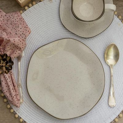 Conjunto 4 Pratos De Sobremesa 21,5 Cm Ryo Maresia Porcelana Oxford