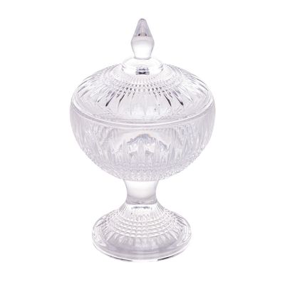 Potiche Decorativo Wolff em Cristal com Pé Queen - 11cm x 18cm (AxP) Transparente