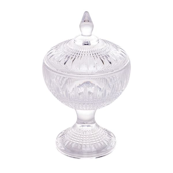 Potiche Decorativo Wolff em Cristal com Pé Queen - 11cm x 18cm (AxP) Transparente