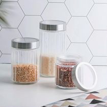 Pote De Vidro Porta Mantimentos Vidro Com Tampa Inox Para Grãos Cereais 1200ml 18cm Lyor