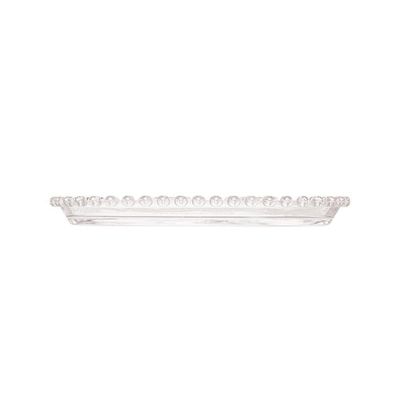 Travessa Oval De Cristal Transparente Coração 25x13x2,5cm