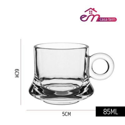 Jogo 8 XícarasDe Café Caneca Vidro Robusta Lisa 85ml Em Casa Tem