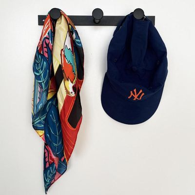 Kit 2 Cabideiros de Parede 3 Ganchos Pretos Multiusos Roupas Bolsas e Acessórios Duler