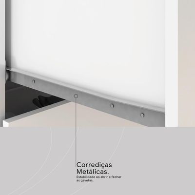 Cômoda 4 Gavetas Estrela - Branco Branco