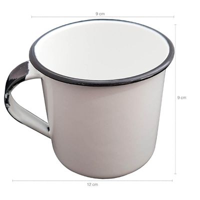 Jogo 6 Xícaras Café Caneca Esmaltada 400ml Caneca de Agata Branco
