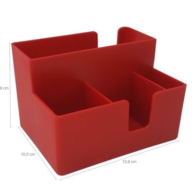 Kit 15 Portas Sachês Guardanapos Açúcar Organizador Multiuso Bancada Vermelho