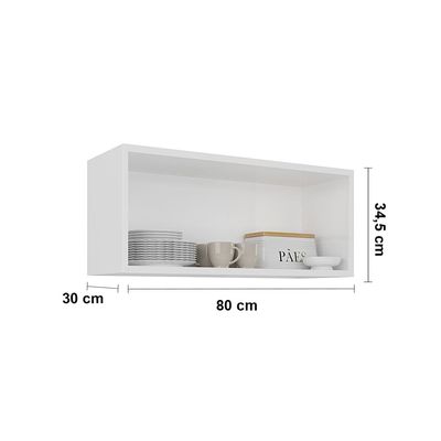 Armário Aéreo para Geladeira Itatiaia Renova com 2 Portas e 80cm de largura – Branco Neve