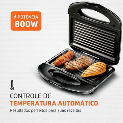 Sanduicheira Mondial Grill S-07 - Preto/Inox Preto,Inox / 110