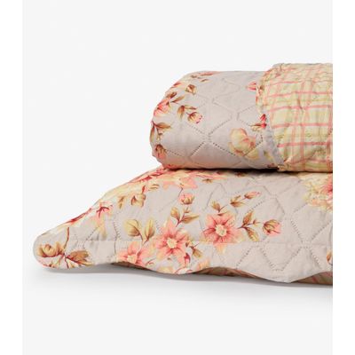 Cobreleito Casal Estampado Dupla Face Lepper Bege UN / Bege