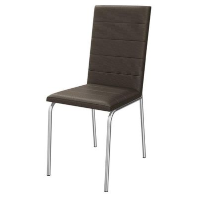 Kit 2 Cadeiras Cromada Sala Jantar 2C091CR Corino Kappesberg Marrom
