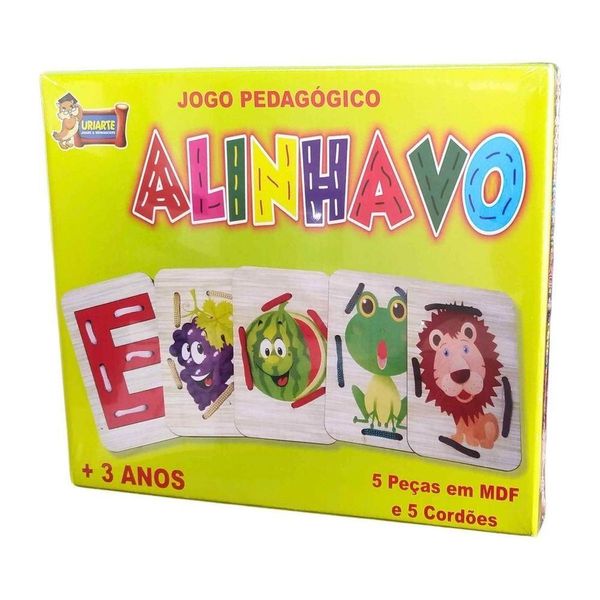 Jogo Pedagógico Alinhavo - 5 Peças E 5 Cordões