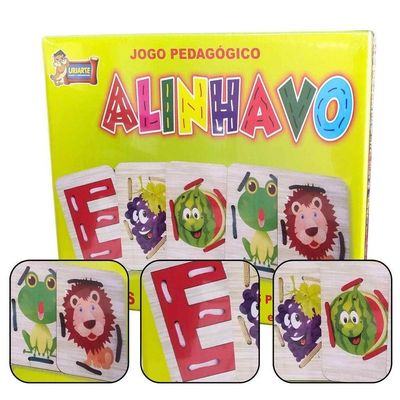Jogo Pedagógico Alinhavo - 5 Peças E 5 Cordões