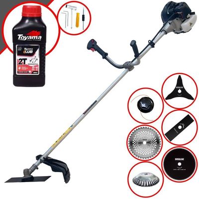 Roçadeira Cg430b + Faca 2p 3p 40d 80d + Escova + óleo Toyama