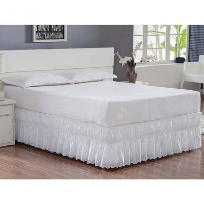Saia Babado Cama Solteiro Branca