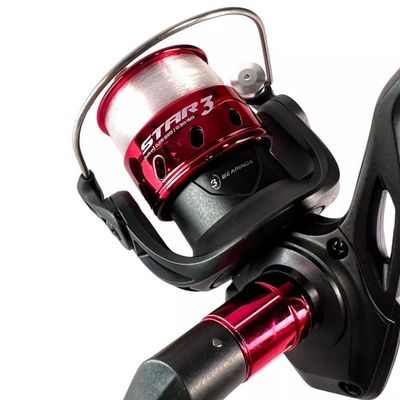 Kit 2 Molinete Marine Sports Star 3 Com Linha Vermelho