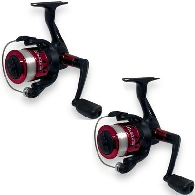 Kit 2 Molinete Marine Sports Star 3 Com Linha Vermelho