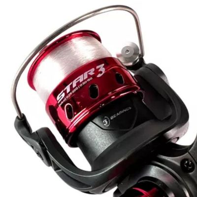 Kit 2 Molinete Marine Sports Star 3 Com Linha Vermelho