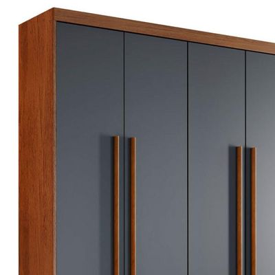 Guarda Roupa Casal Heros 6 Portas Com Pés Moderna Imbuia Com Grafite