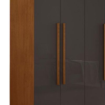 Guarda Roupa Casal Heros Com 8 Portas E 4 Gavetas Moderna Naturalle Grafite