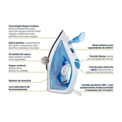 Ferro de Passar a Vapor Britânia  Base Antiaderente  110V