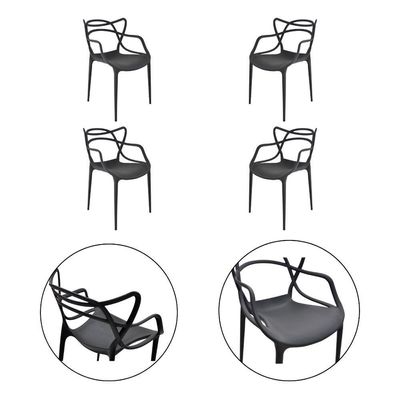 Kit 4 Cadeiras Allegra Com Acabamento Premium E Durável preto
