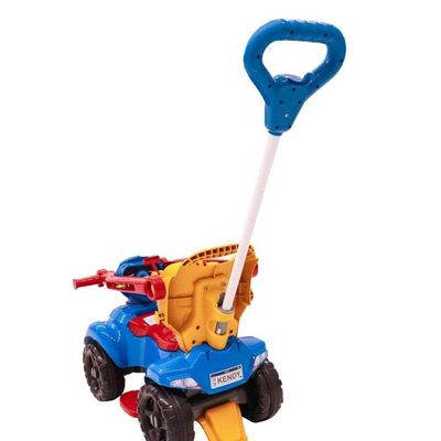 Quadriciclo Infantil Dog Boy Azul Com Haste Para Empurrar