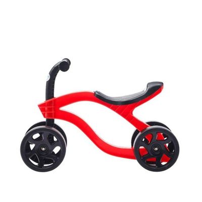 Bicicleta De Equilíbrio Vermelha Infantil Sem Pedal 4 Rodas