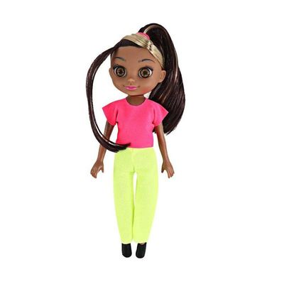 Boneca Violet Negra 30cm Com Acessórios Como Pente