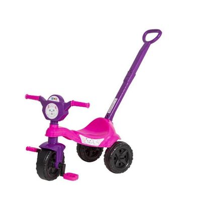 Carrinho De Passeio Com Pedal Triciclo Gatinha Com Haste