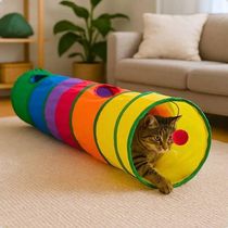 Túnel Reto Para Gato Labirinto Interativo Brinquedo Pet