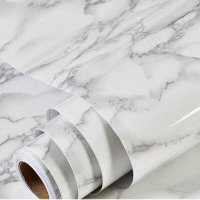 Papel De Parede Adesivo Mármore Cinza Pvc 5 Metros X 60cm