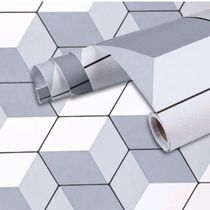 Papel De Parede Adesivo Geométrico Pvc 5 Metros X 45cm