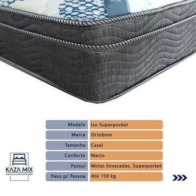 Cama Box Casal Com Baú Marrom Ortobom Isosuperpocket