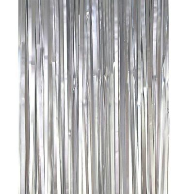 Cortina Prata Metalizada Fitas Para Decoração E Cenários